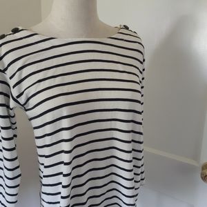 BNWT Stripped Button Detailed Top